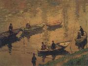 Claude Monet Anglers on the Seine at Poissy oil painting artist